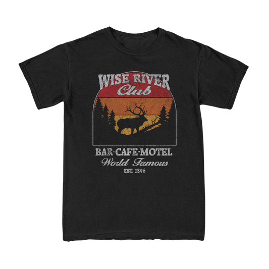 Wise River Club Vintage Logo Tee - Black